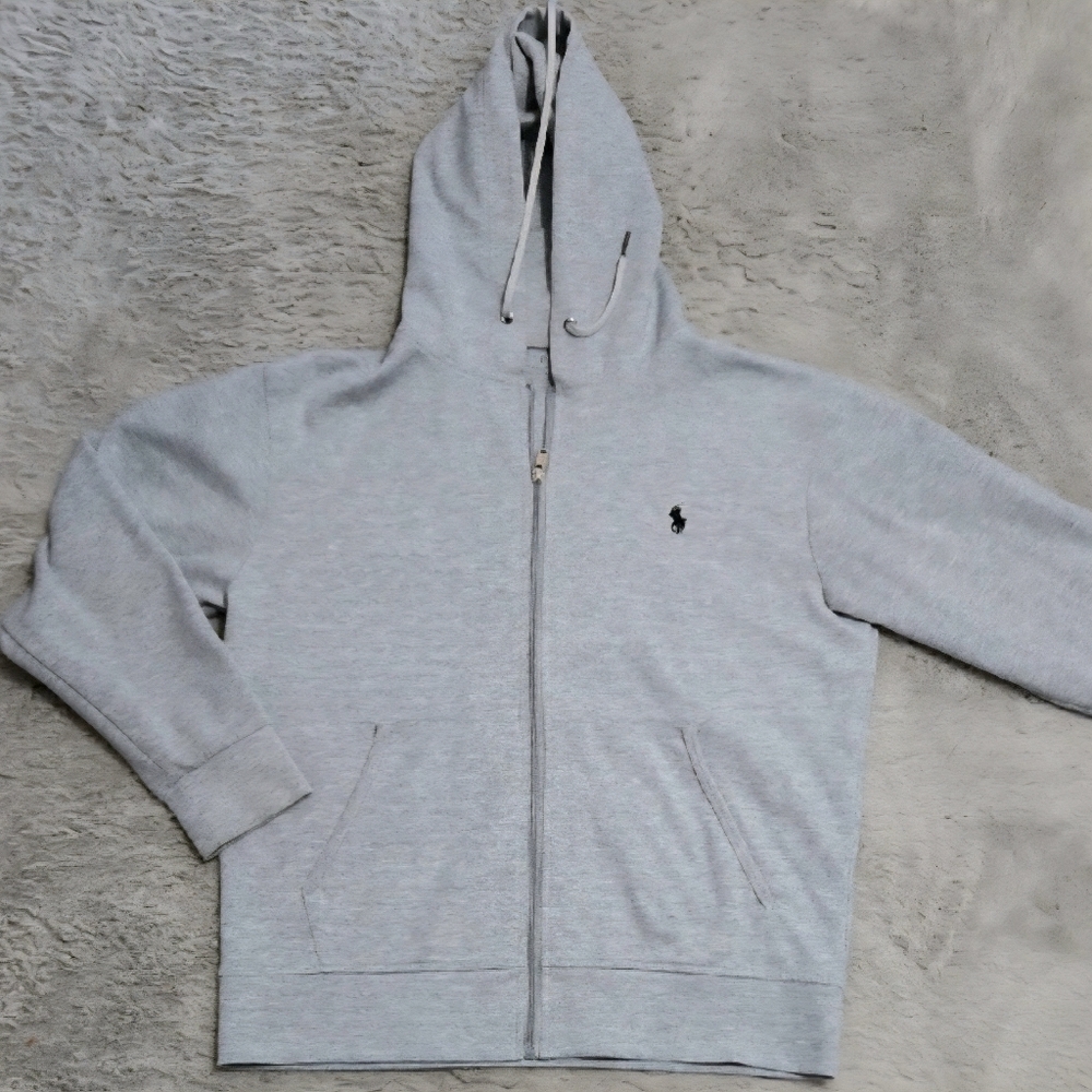 Ralph Lauren Heather Gray Zip-Up Hoodie size M